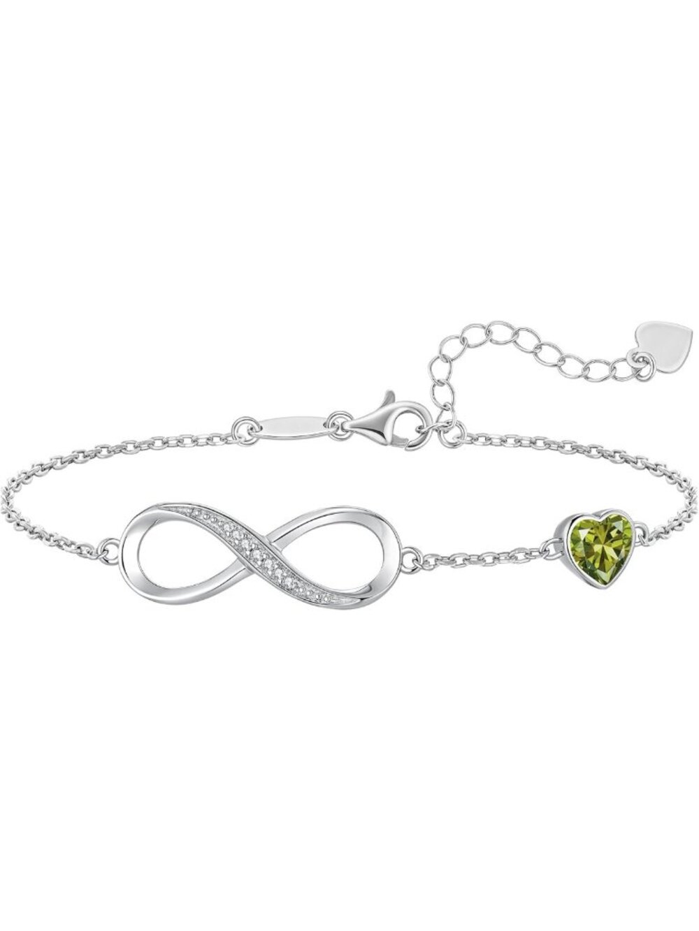 925 Sterling Silver Infinity Birthstone Bracelet - Elegant Jewelry Gift for Her